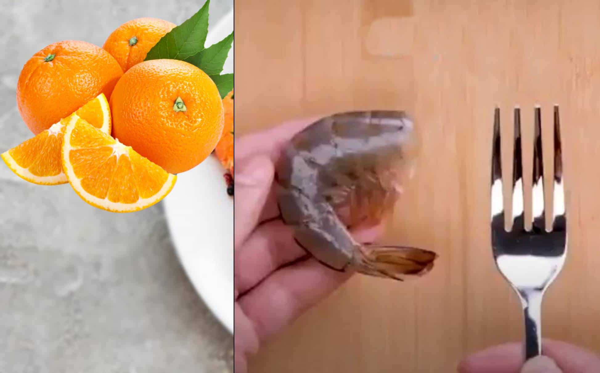 O truque para descascar camarão e laranja rapidamente em 1 segundo