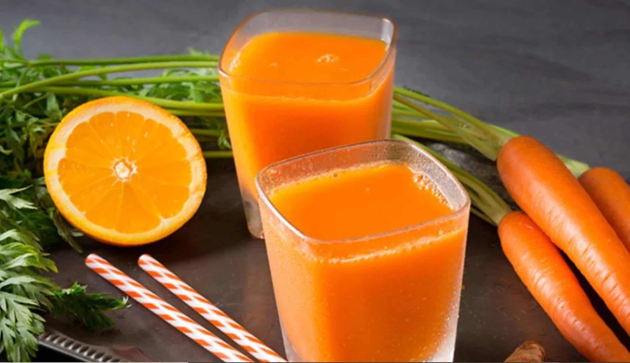 Descubra por que você deve beber um copo de suco de cenoura e cúrcuma todo dia