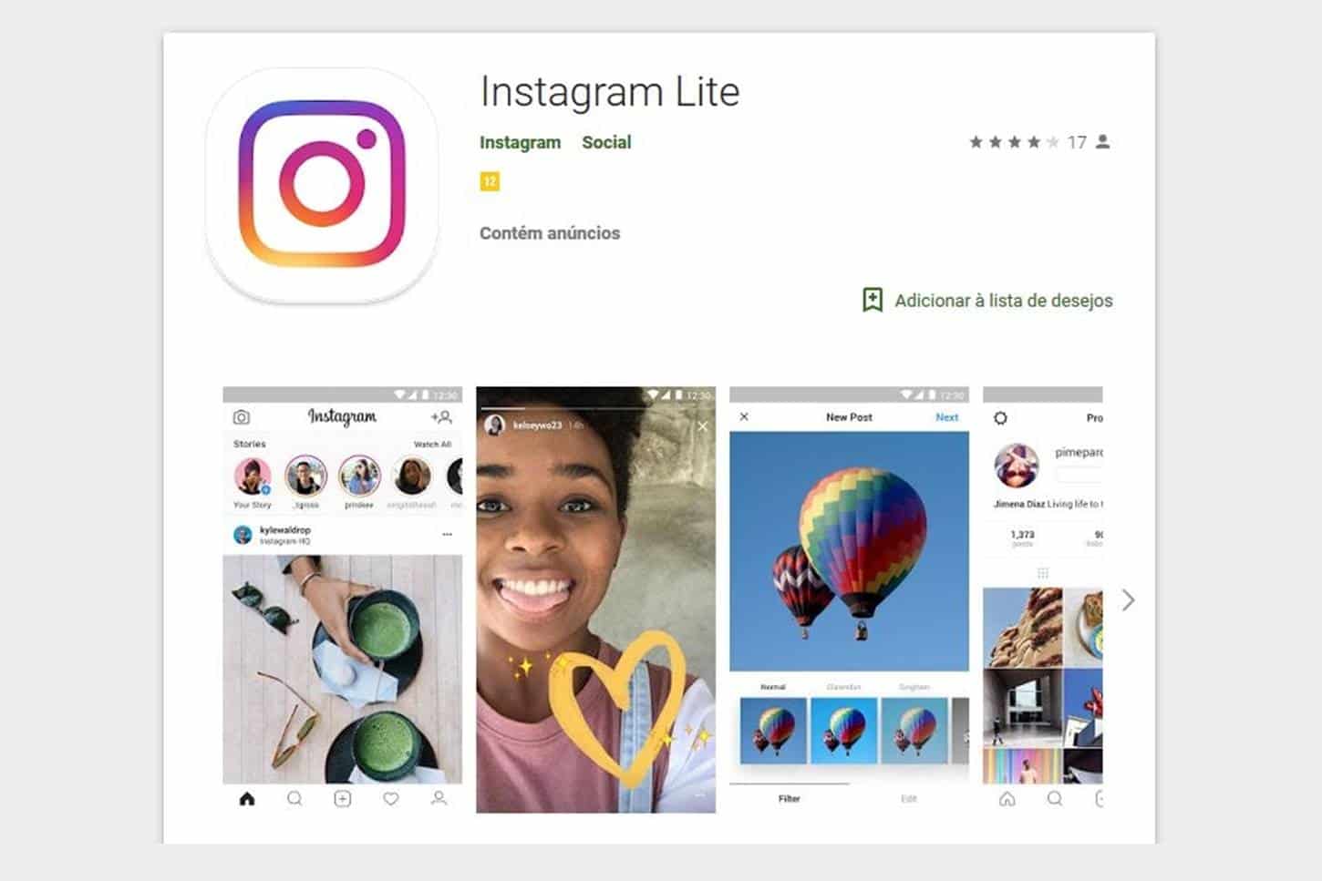 Novo aplicativo Instagram Lite: está em teste e será lançado esse ano